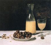 Albert Anker still life with wine and chestnuts Germany oil painting artist